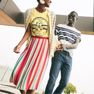 J. Crew Multicolor Striped A-Line Skirt